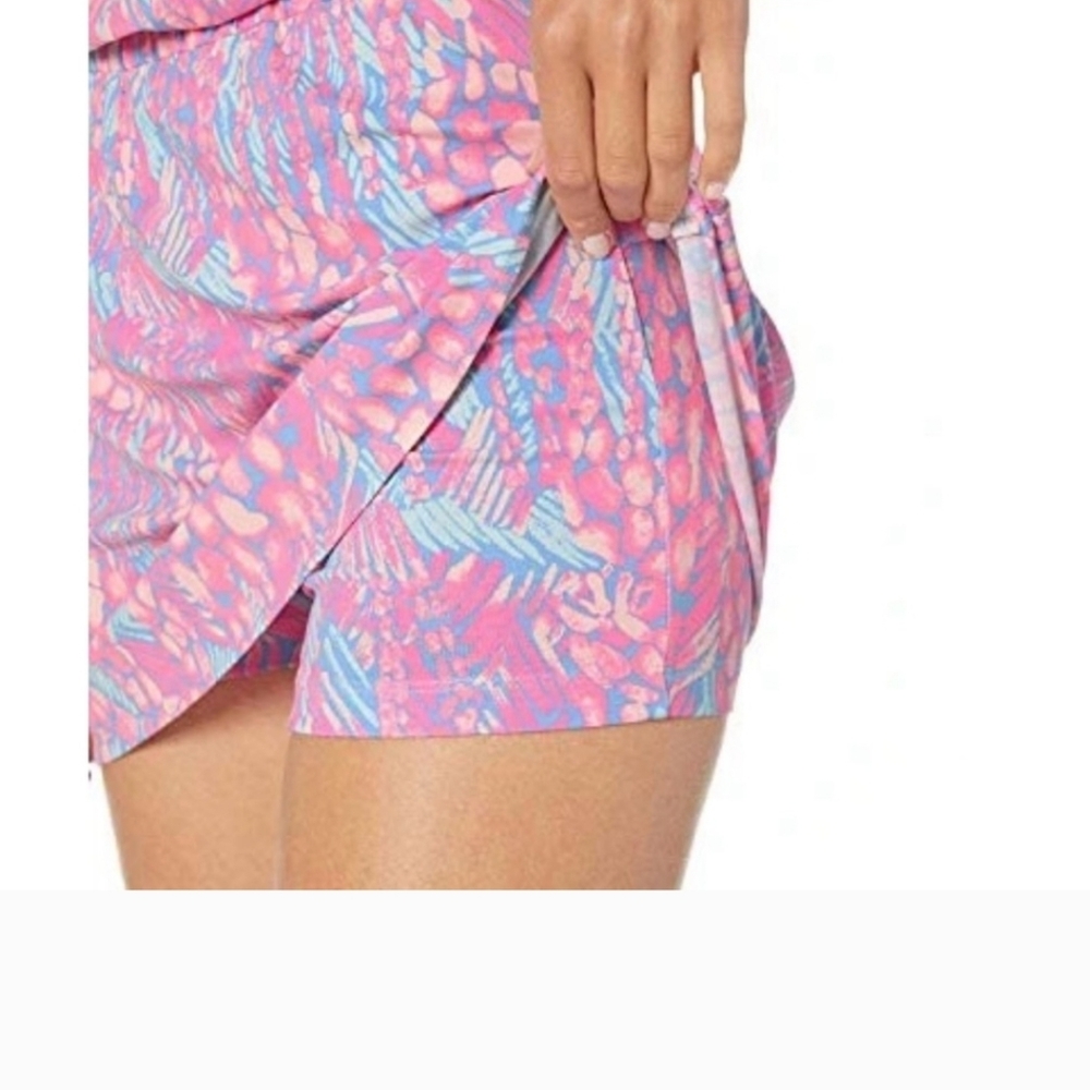 Lilly Pulitzer Lana Skort Romper In "Pink Sorbert" Size XS Pink Blue Like New - Picture 3 of 8